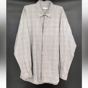 Peter Millar Men's Black & White Long Sleeve Button-Up Shirt - Size 2XL